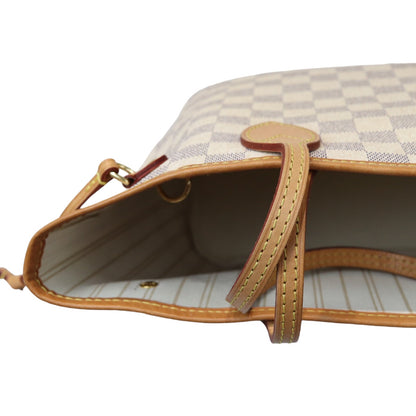 Louis-Vuitton Neverfull PM Damier Azure Canvas White GHW