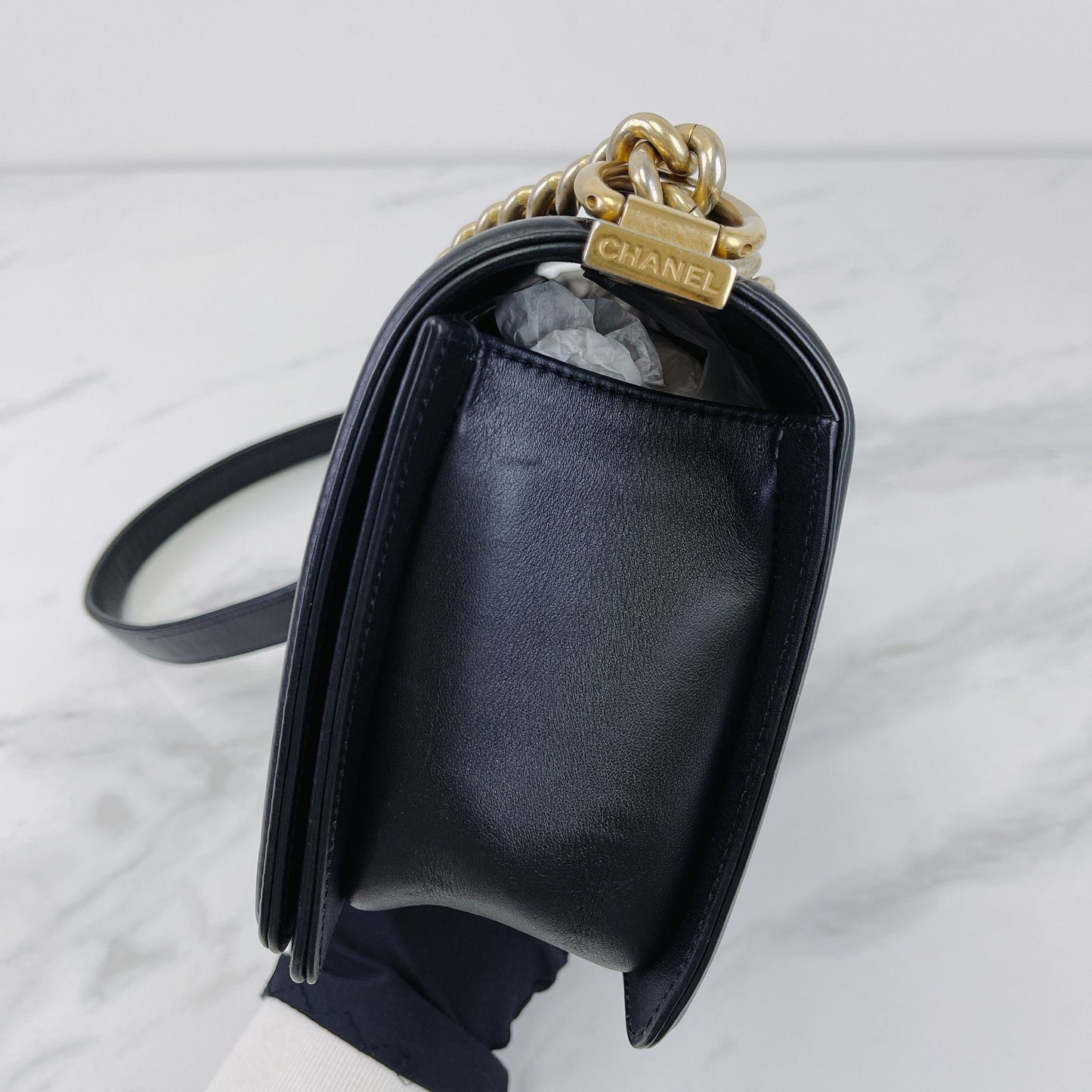 Boy Medium Calfskin Black GHW