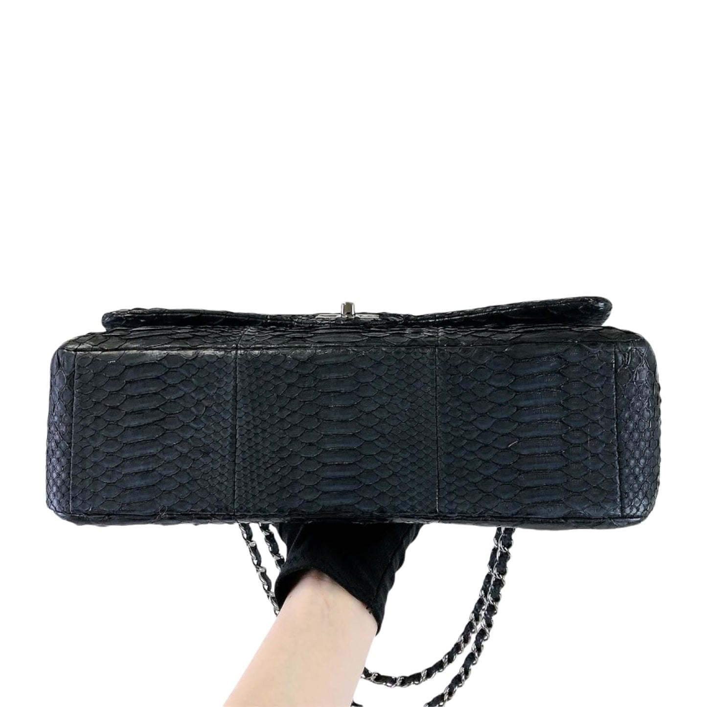 Maxi Double Flap Python Black RHW