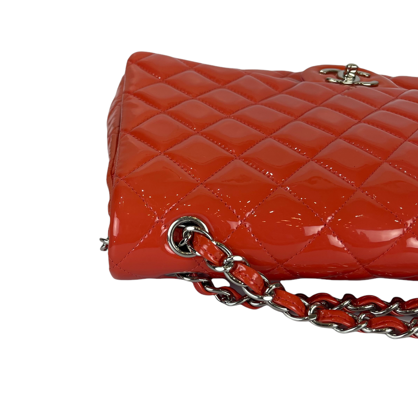 Double Flap Maxi Patent Coral SHW