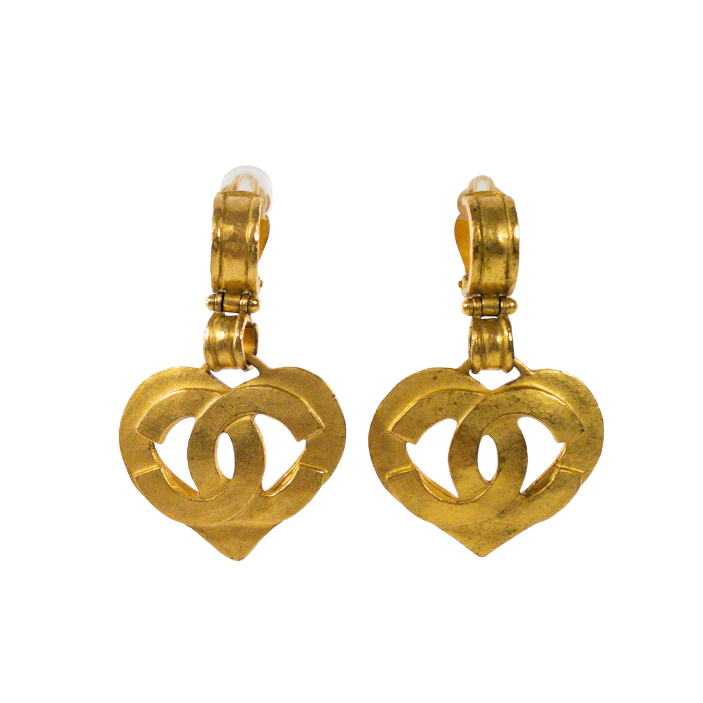 Chanel Vtg Heart Clip Ons