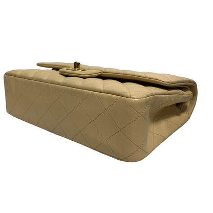Classic Flap Medium Lambskin Beige GHW