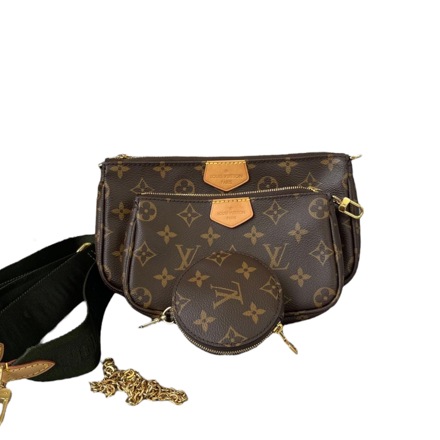 Louis-Vuitton Monogram Multi Pochette Accessoires Khaki GHW
