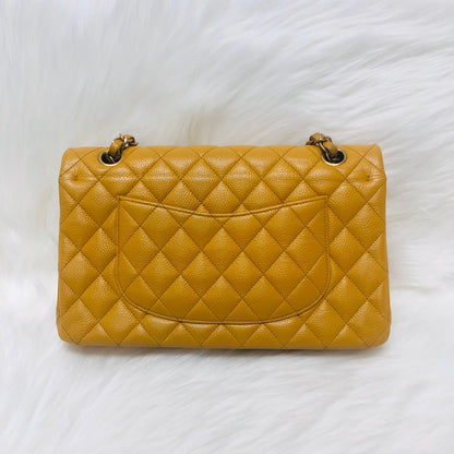 Classic Flap M/L Yellow Lambskin with GHW