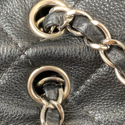 Quilted Double Gusset Washed Caviar black SHW