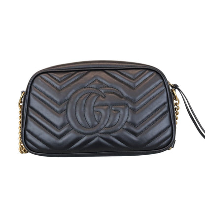 Gucci Marmont Leather Camera Small Black GHW