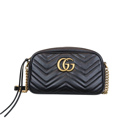 Gucci Marmont Leather Camera Small Black GHW
