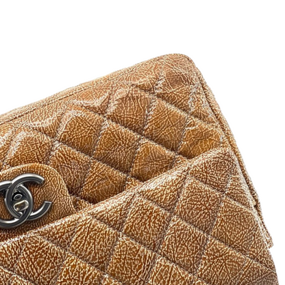Medium Classic Flap Crumpled Calfskin Brown RHW