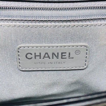 Le Boy Chevron Calfskin Flap Bag with Shiny Silver Hardware New Medium