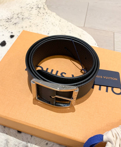LOUIS VUITTON Men’s Reverso 40mm Reversible Belt In Black 95/38