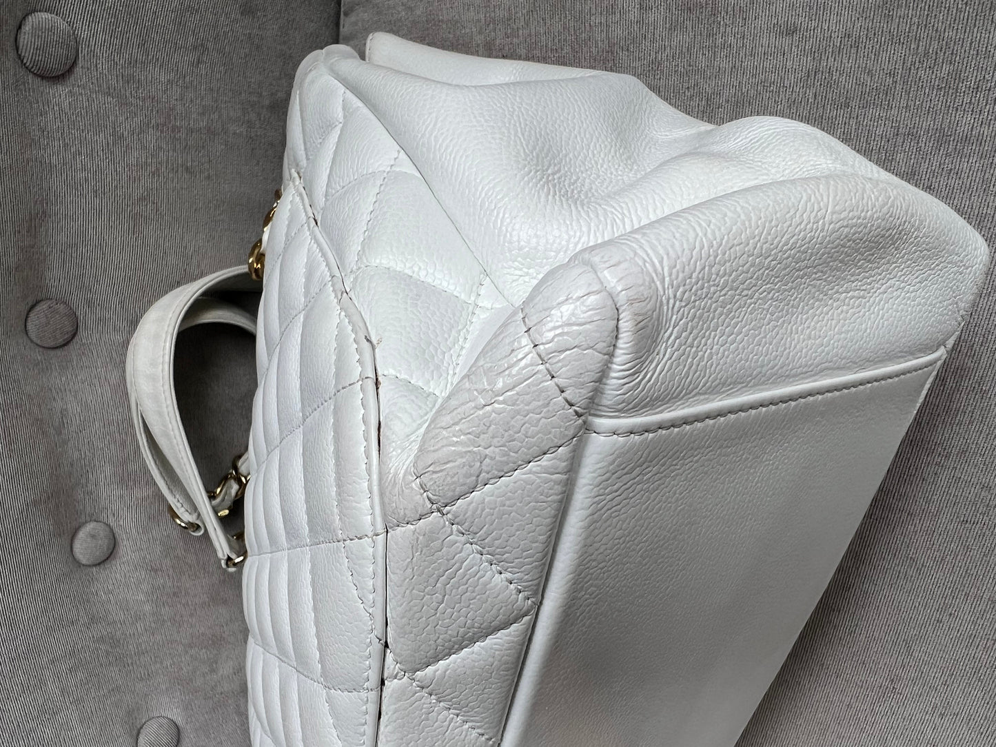 Chanel White Caviar Grand Shopper Tote (GST)