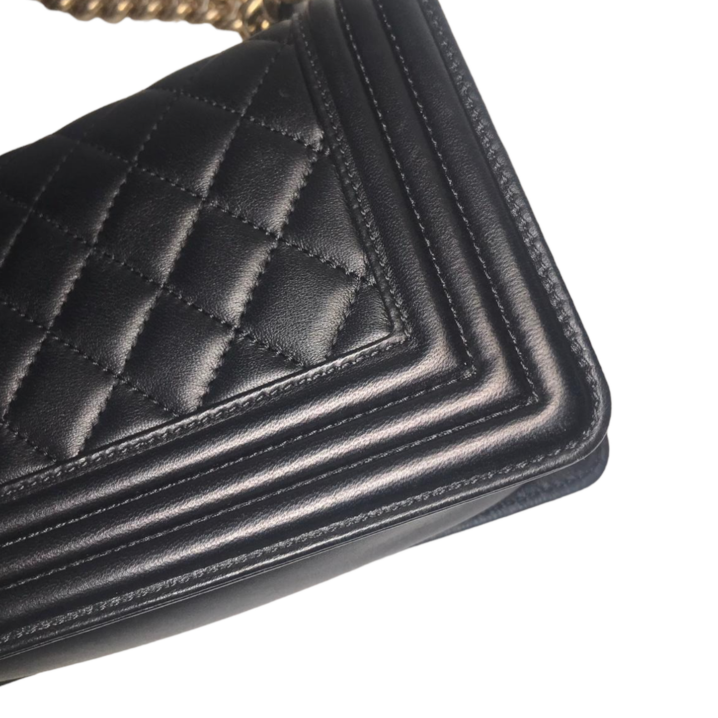 Small Boy Lambskin Black GHW