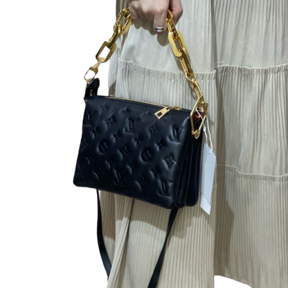 Louis-Vuitton Coussin PM Lambskin Embossed Black GHW