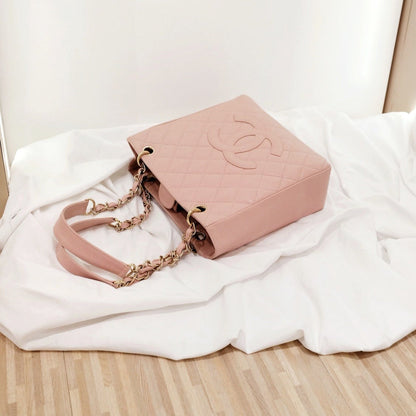 Chanel vintage petite shopping leather tote
