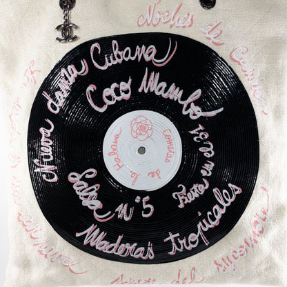 Chanel Beige Coco Cuba Record Embroidered Tote