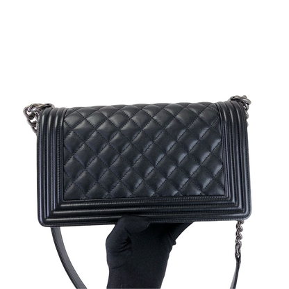 Boy Old Medium Calfskin Black RHW