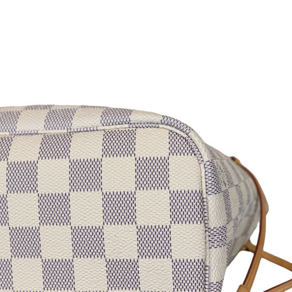 Louis-Vuitton Neverfull PM Damier Azure Canvas White GHW