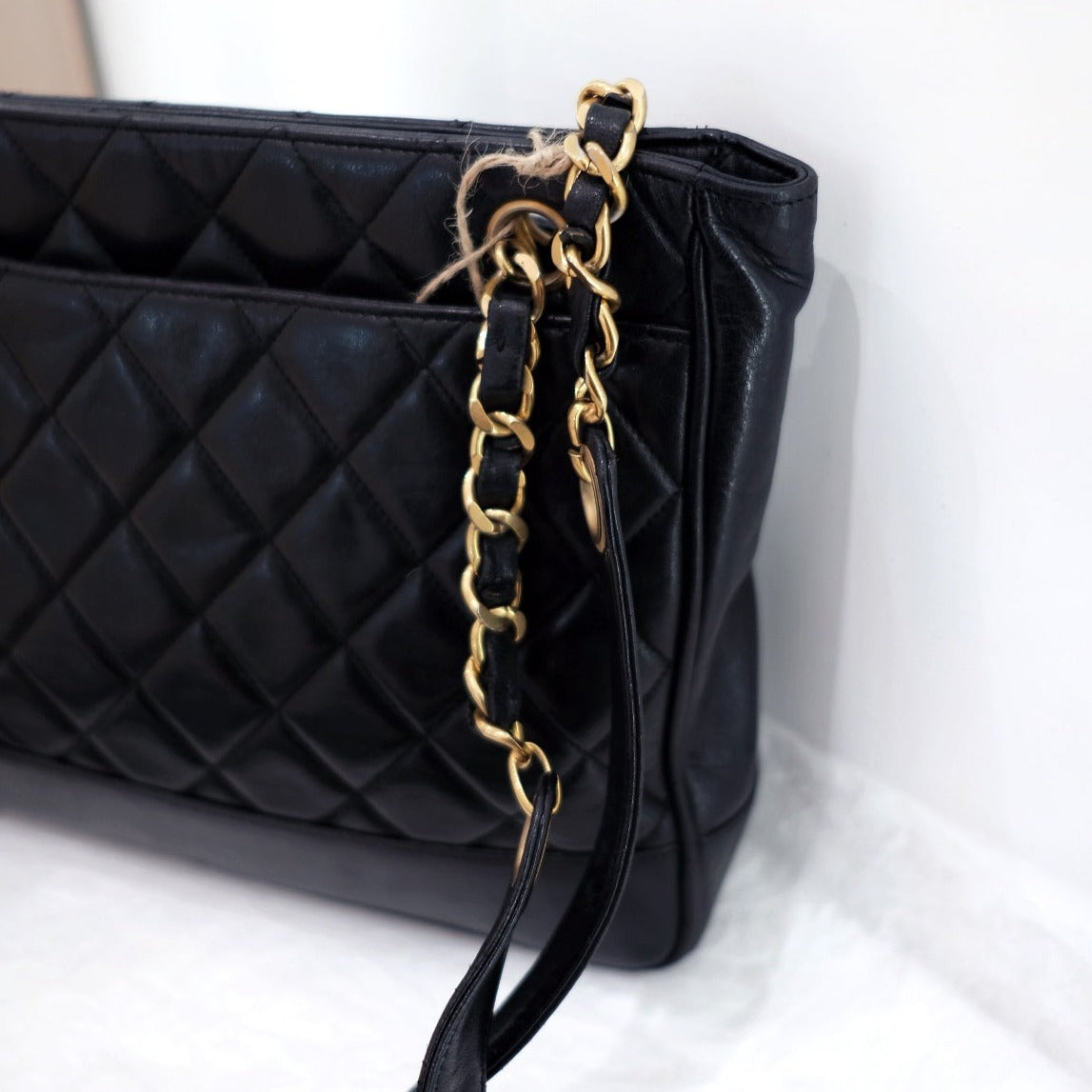 Chanel vintage lambskin tote bag
