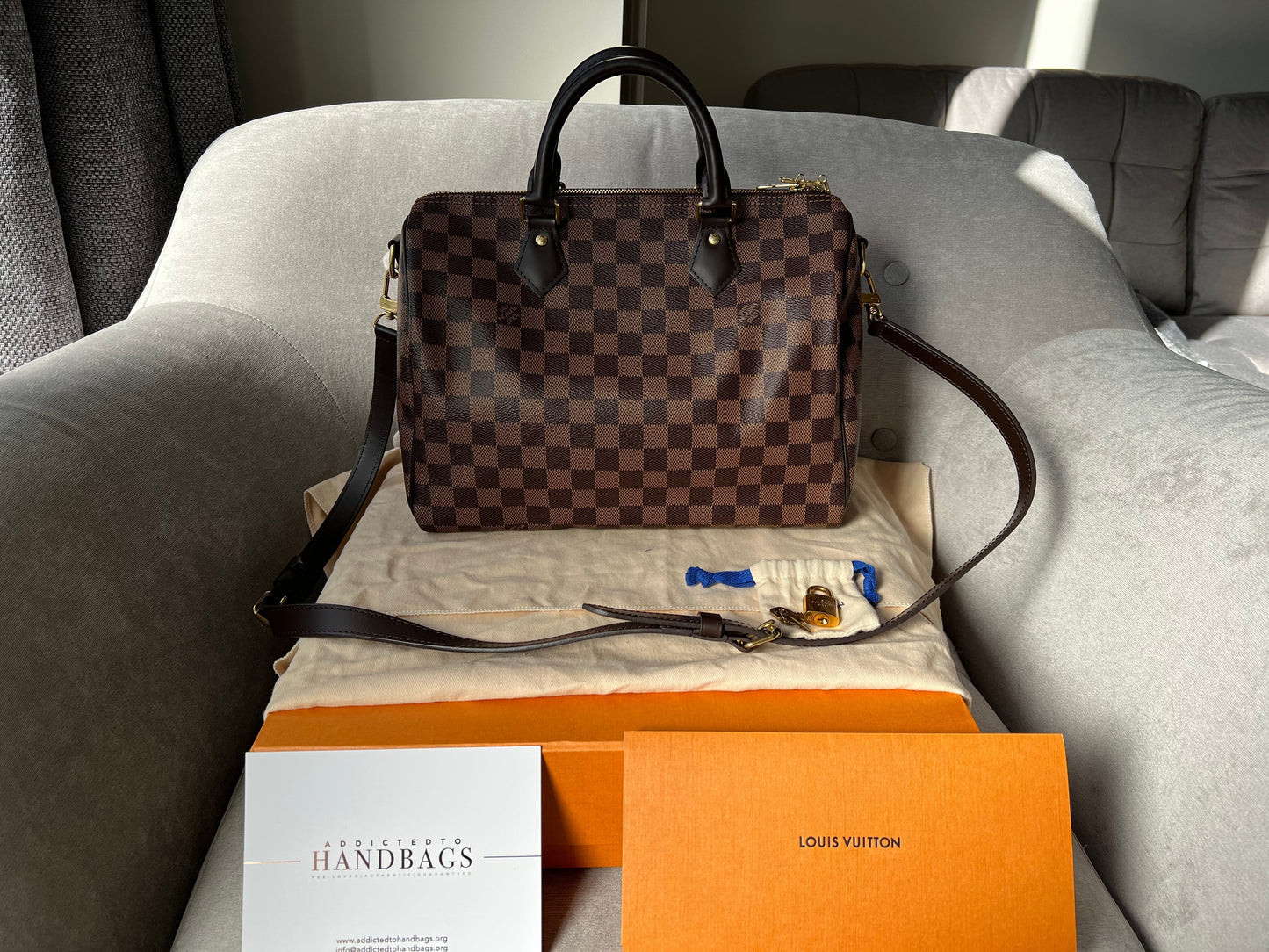 Louis Vuitton Speedy Bandouliere 30 Damier Ebene (RRP £1470)