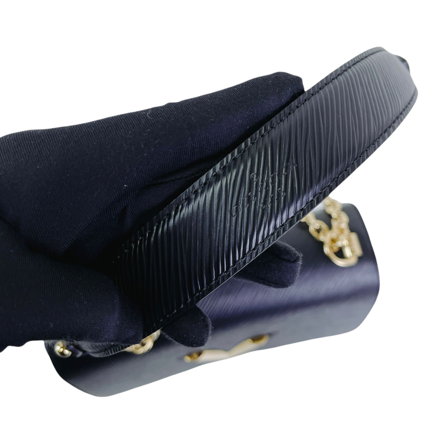 Louis-Vuitton Twist Epi Leather MM Black GHW