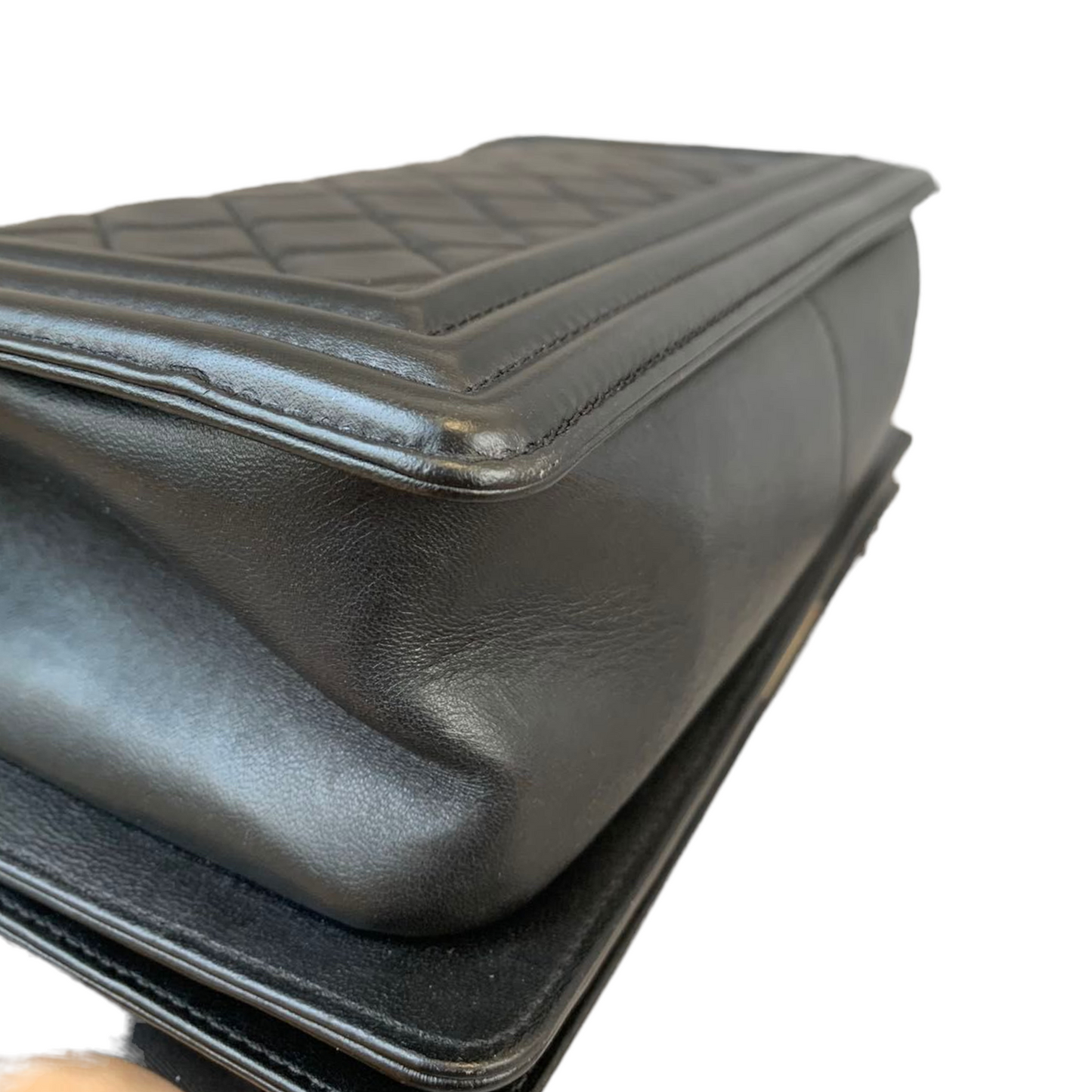 Boy Old Medium Lambskin Black GHW