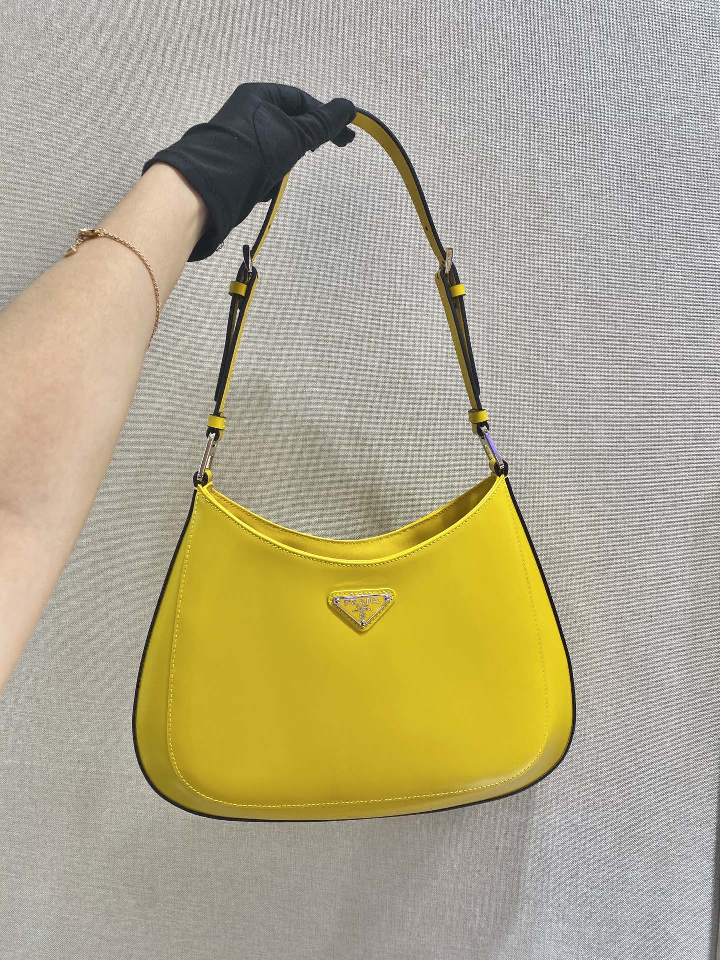 Prada Cleo brushed Leather Shoulder Bag