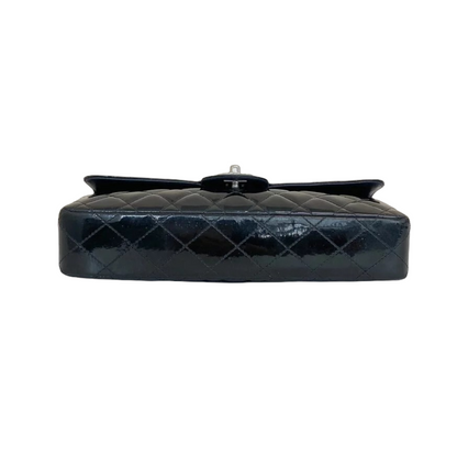 East West Flap Bag Patent Black SHW