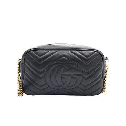 Gucci Marmont Leather Camera Small Black GHW