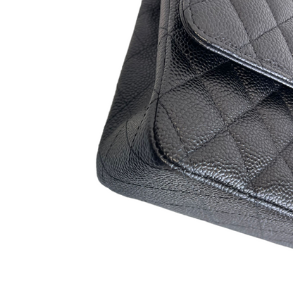 Medium Classic Flap Caviar Black GHW
