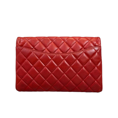 Timeless Clutch in Caviar Leather Red SHW