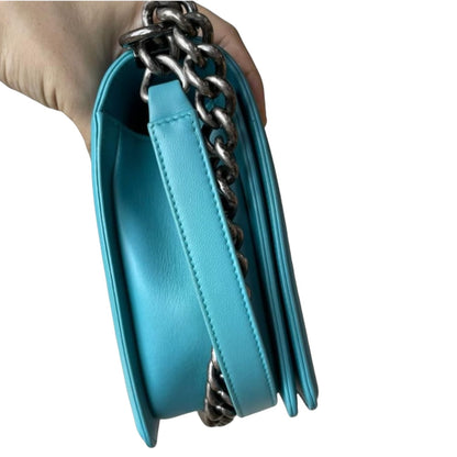New Medium Boy Leather Blue RHW