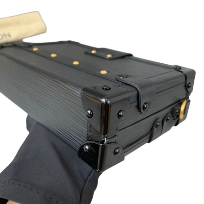 Louis-Vuitton Petite Malle Trunk Chest Black GHW