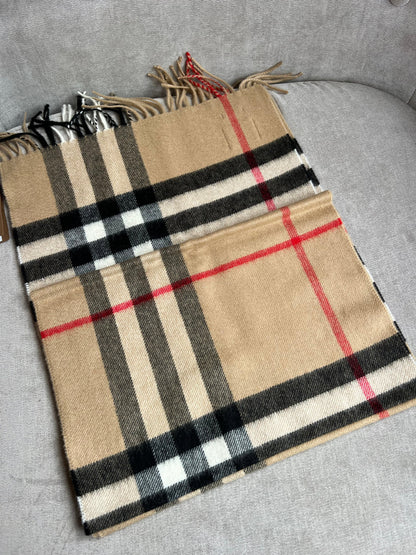 Burberry Classic Check Archive Beige Cashmere Scarf (RRP £420)