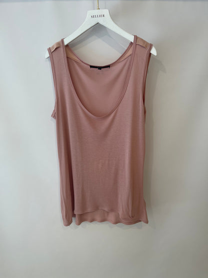 Gucci Dusty Pink Tank Top with Small Gucci Logo Size Small (UK 8)