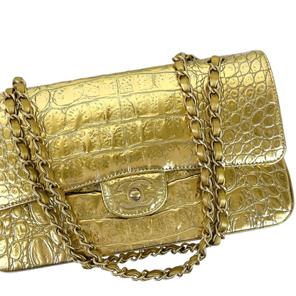 Embossed Calfskin Medium Classic Gold GHW