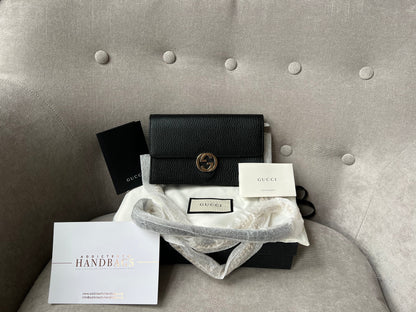Gucci Black Interlocking Chain Wallet