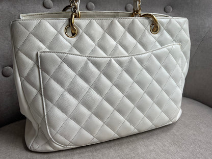 Chanel White Caviar Grand Shopper Tote (GST)