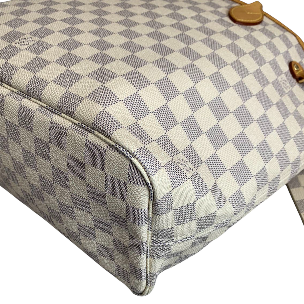 Louis-Vuitton Damier Azur Neverfull MM White GHW