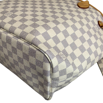 Louis-Vuitton Damier Azur Neverfull MM White GHW