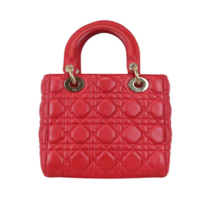 Small My Lady Dior Lucky Badges Lambskin Red GHW