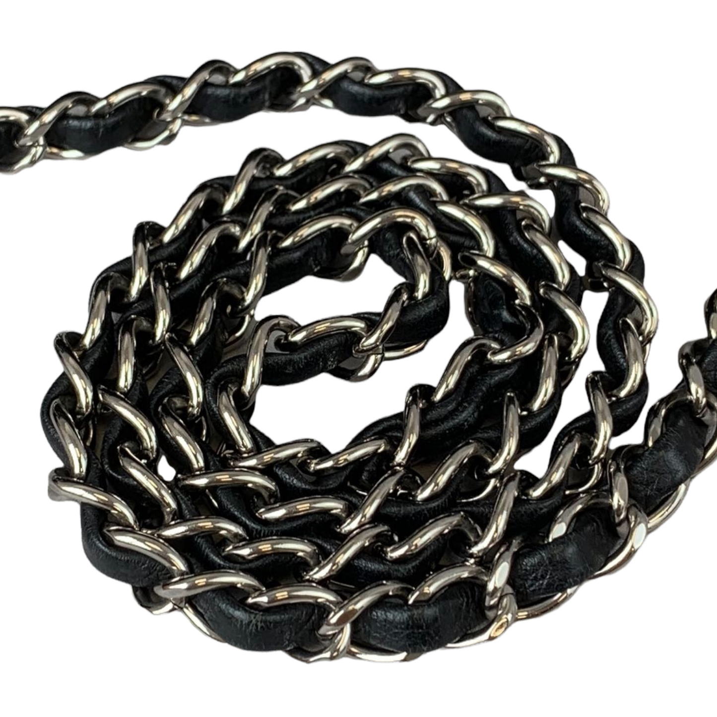 Quilted Double Gusset Washed Caviar black SHW