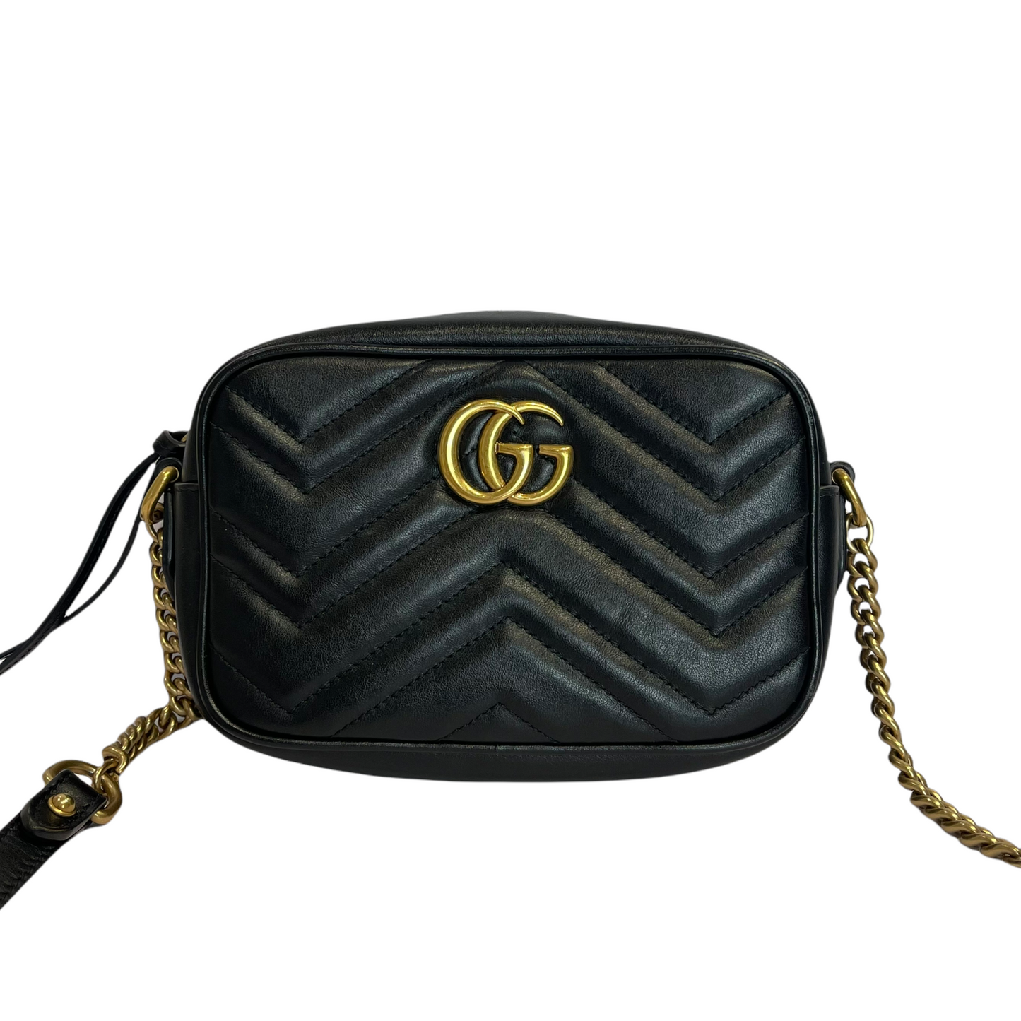 Gucci GG Marmont Mini Camera Black GHW