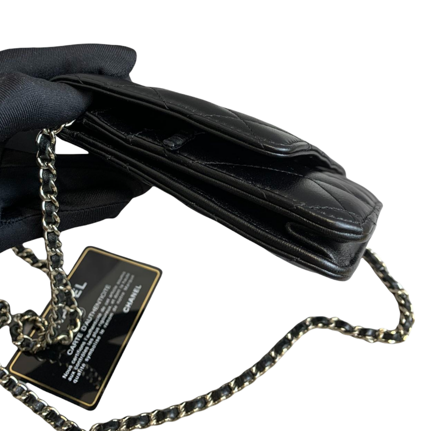 WOC Wallet on Chain Lambskin Black SHW