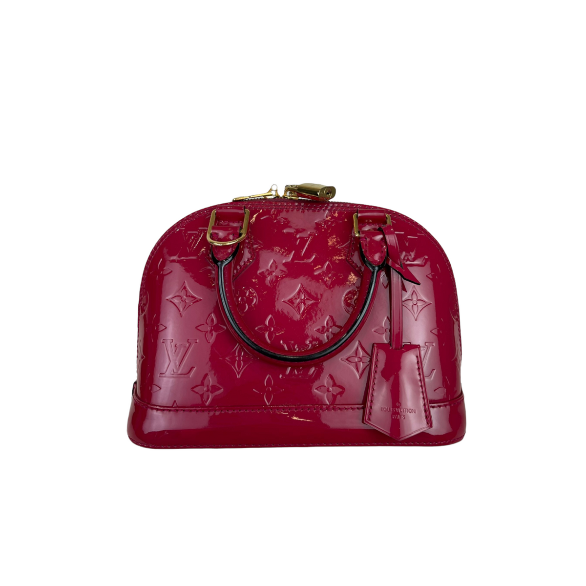 Louis-Vuitton Alma BB Vernis Leather Pink GHW