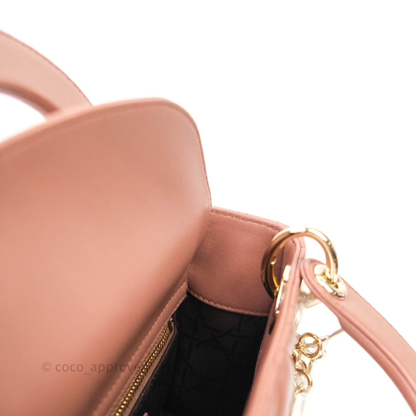 Christian Dior Cannage Mini Lady Dior Dark Beige Gold Hardware