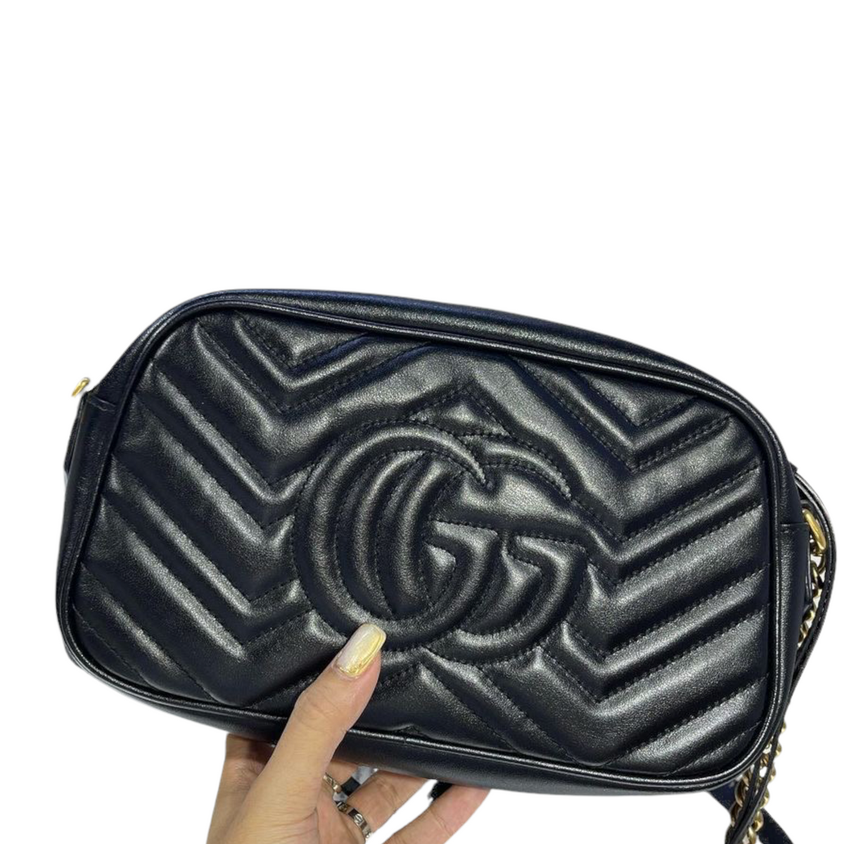 Gucci Marmont Leather Camera Small Black GHW