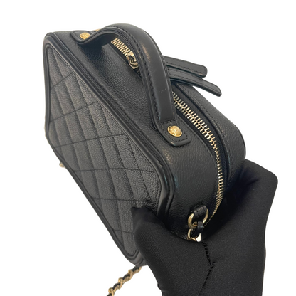 Filigree Vanity Case Caviar Small Black GHW