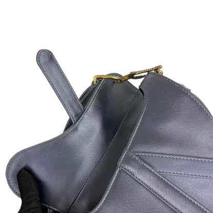 Mini Oblique Saddle Bag Satin Blue