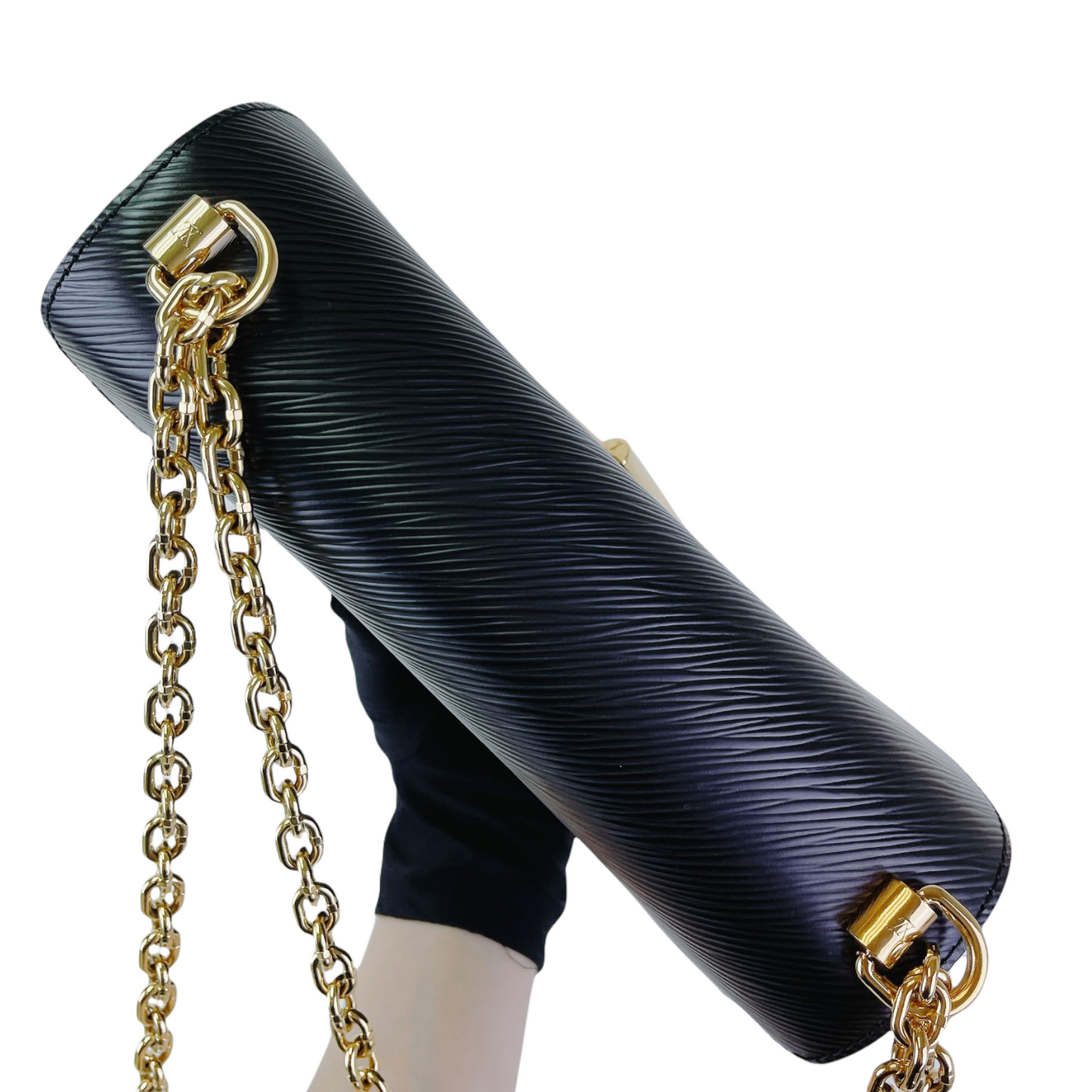 Louis-Vuitton Twist Epi Leather MM Black GHW