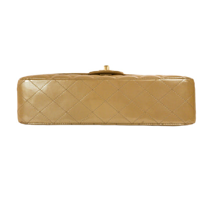Chanel Gold Patent Medium Flap GHW
